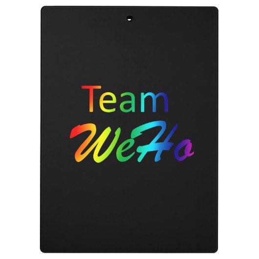Rainbow Team WeHo Klemmbrett (Rückseite)