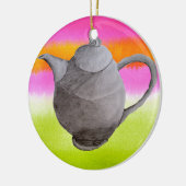 Rainbow Teapot arty tea party Keramik Ornament (Links)