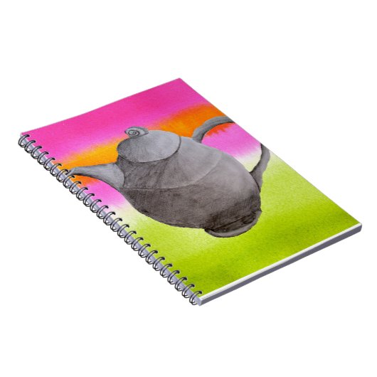 Rainbow Teapot arty tea party Notizblock (Rechte Seite)