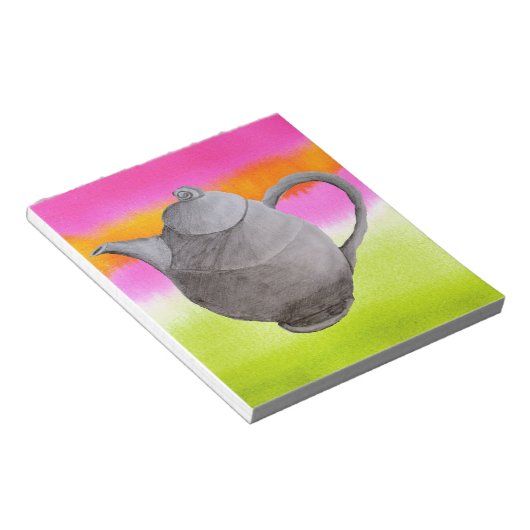 Rainbow Teapot arty tea party Notizblock (angewinkelt)