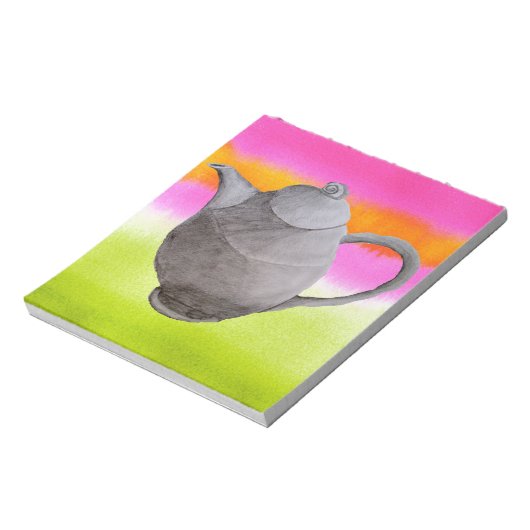 Rainbow Teapot arty tea party Notizblock (Rotiert)