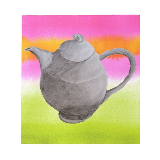 Rainbow Teapot arty tea party Notizblock (Vorderseite)