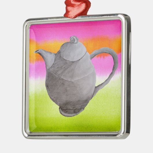 Rainbow Teapot arty tea party Ornament Aus Metall (Links)