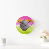Rainbow Teapot arty tea party Runde Wanduhr (Zuhause)