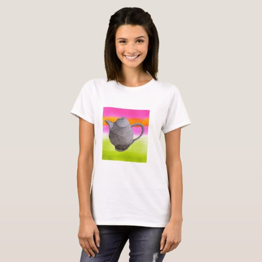 Rainbow Teapot arty tea party T-Shirt (Vorne ganz)