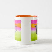 Rainbow Teapot arty tea party Zweifarbige Tasse (Mittel)