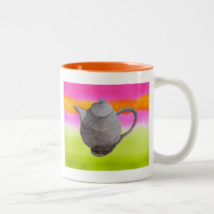 Rainbow Teapot arty tea party Zweifarbige Tasse