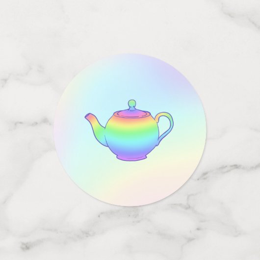 Rainbow Teapot Tee Party Konfetti (Klein Vorderseite)