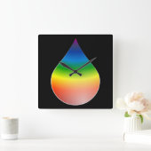 RAINBOW-TEARDROP QUADRATISCHE WANDUHR (Zuhause)