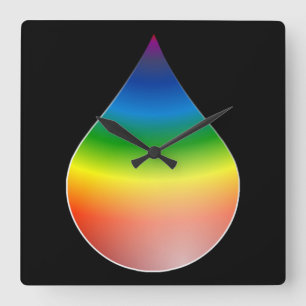 RAINBOW-TEARDROP QUADRATISCHE WANDUHR