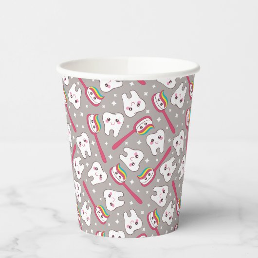 Rainbow Teeth Pattern Pappbecher (Links)