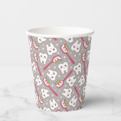 Rainbow Teeth Pattern Pappbecher (Vorderseite)