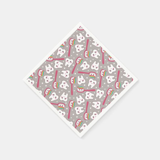 Rainbow Teeth Pattern Serviette (Ecke)