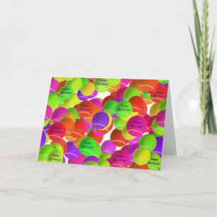 Rainbow Tennis Birthday Wishes Karte