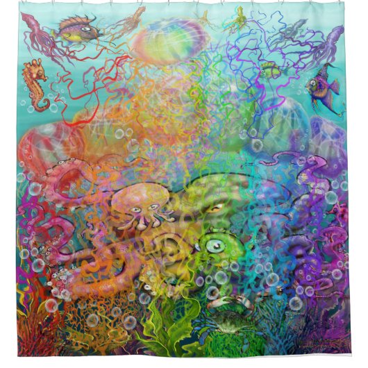 Rainbow Tentacles Duschvorhang (Vorderseite)