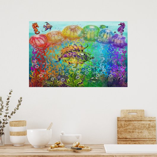 Rainbow Tentacles Poster (Küche)