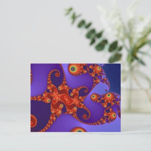 Rainbow Tentacles Postkarte (Stehend Vorderseite)