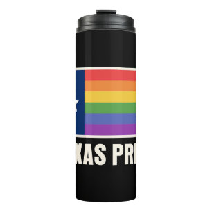 Rainbow Texas Flag Design für stolze LGBT+ Texaner Thermosbecher