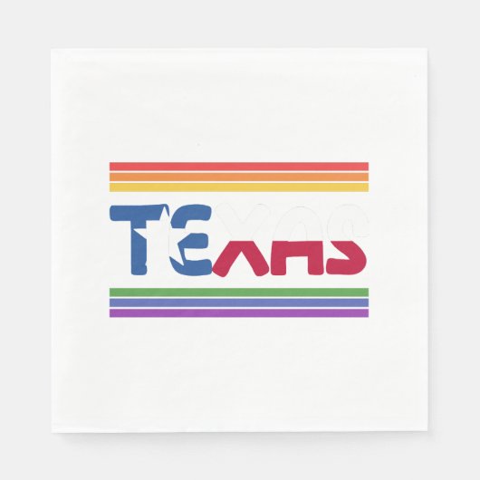 Rainbow Texas Flag Design für stolze LGBT+ Texans Serviette (Vorderseite)