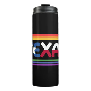 Rainbow Texas Flag Design für stolze LGBT+ Texans Thermosbecher