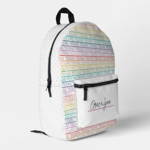 Rainbow Texas, Texas, Texas Bedruckter Rucksack