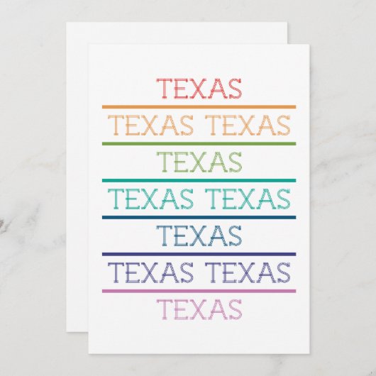 Rainbow Texas, Texas, Texas Dankeskarte (Vorne/Hinten)