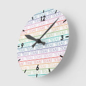 Rainbow Texas, Texas, Texas Runde Wanduhr (Winkel)