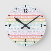 Rainbow Texas, Texas, Texas Runde Wanduhr (Vorderseite)