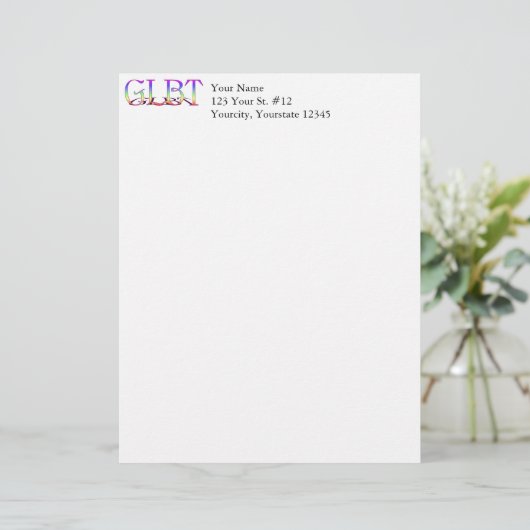 Rainbow-Text Briefbogen (Stehend Vorderseite)