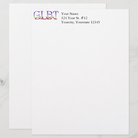 Rainbow-Text Briefbogen (Vorne/Hinten)