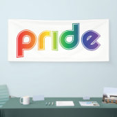 Rainbow Text Gay Pride Banner (Messe)