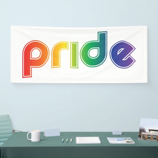 Rainbow Text Gay Pride Banner (Messe)