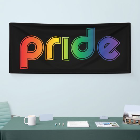 Rainbow Text Gay Pride Banner (Messe)