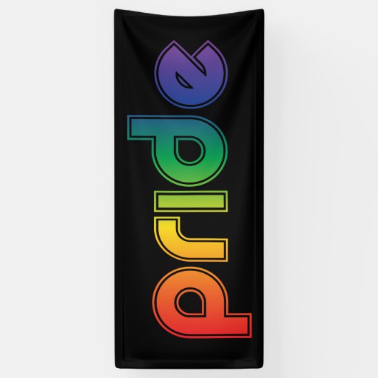 Rainbow Text Gay Pride Banner (Vertikal)