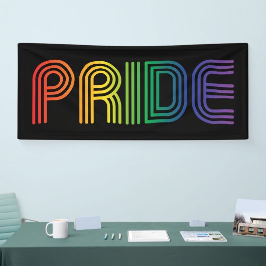 Rainbow Text Gay Pride Banner (Messe)
