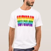 Rainbow Text LGBTQ Amsterdam Gay Pride LGBT T-Shirt (Vorderseite)