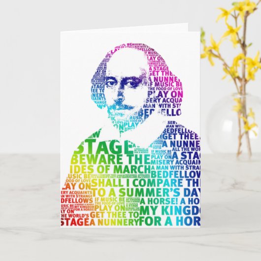 Rainbow text Shakespeare Karte (Gelbe Blume)