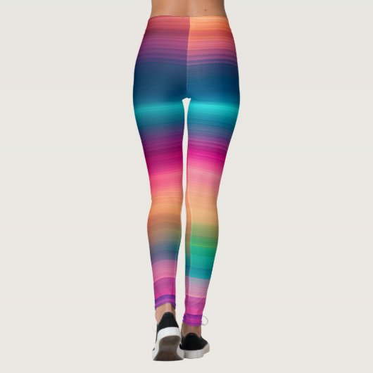 Rainbow Textur Linie Muster Leggings (Rückseite)