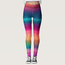 Rainbow Textur Linie Muster Leggings