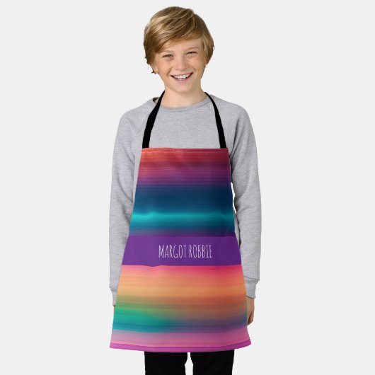 Rainbow Textur Linie Muster Schürze (Getragen)