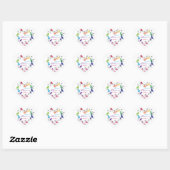 Rainbow Theme Birds Blume Hochzeit Umschlag Aufkle Herz-Aufkleber (Blatt)