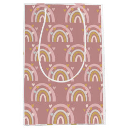 Rainbow Theme Hearts Pink Mittlere Geschenktüte