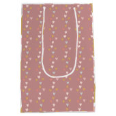 Rainbow Theme Hearts Pink Mittlere Geschenktüte (Rückseite)