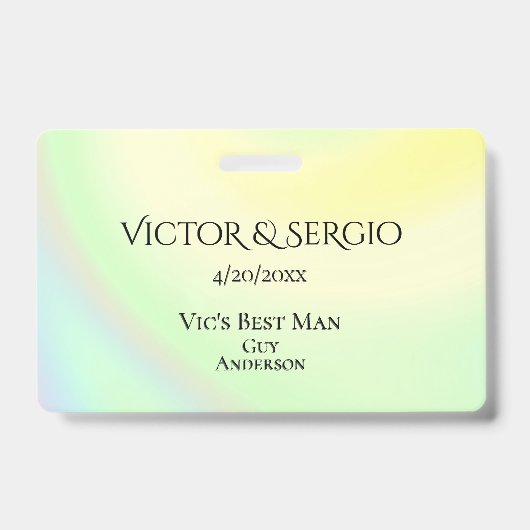 Rainbow Theme Wedding Party ID Doppelseitig Ausweis (Front)