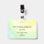 Rainbow Theme Wedding Party ID Doppelseitig Ausweis (Front with Clip)