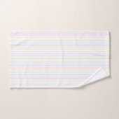 Rainbow Thin Stripes Weißes Muster Badhandtuch Set (Handtuch)