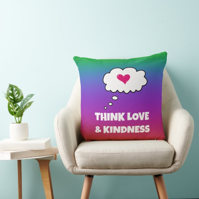 Rainbow Think Liebe and Kindness Throw Kissen (Stuhl )