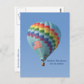 Rainbow Thru Heaven Hot Air Ballon Postkarte (Vorne/Hinten)