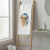 Rainbow Tides Jellyfish: Wasserfarben Kunst Badehandtuch