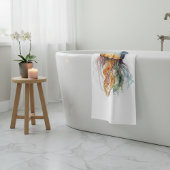 Rainbow Tides Jellyfish: Wasserfarben Kunst Badehandtuch
